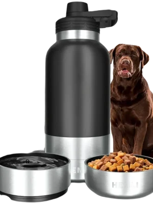 Bear Claw 32oz Multi Function Dog Water Bottle with bowls