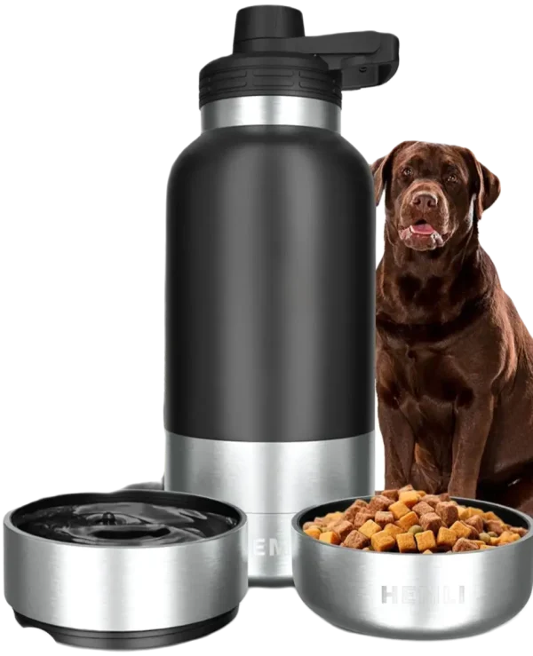 Bear Claw 32oz Multi Function Dog Water Bottle with bowls